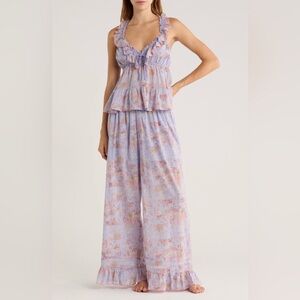 Free People Lavender Ruffled Tiered Pajama Set